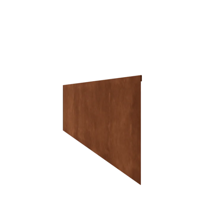 Corten steel lawn border edging - Flattened - Height 35 cm - 240 cm