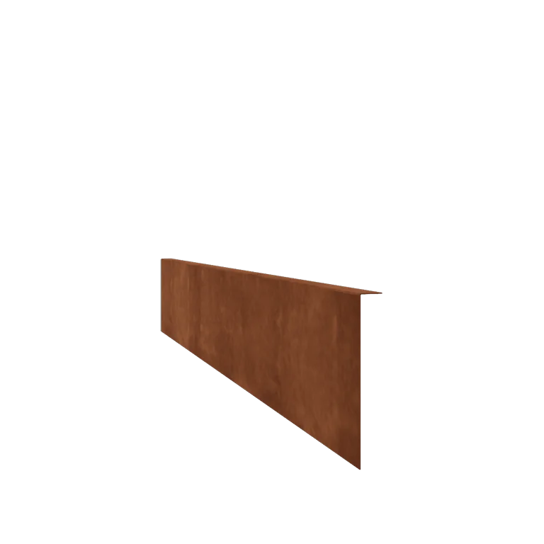 Corten steel lawn border edging - Bent edge - Height 22 cm - 240 cm