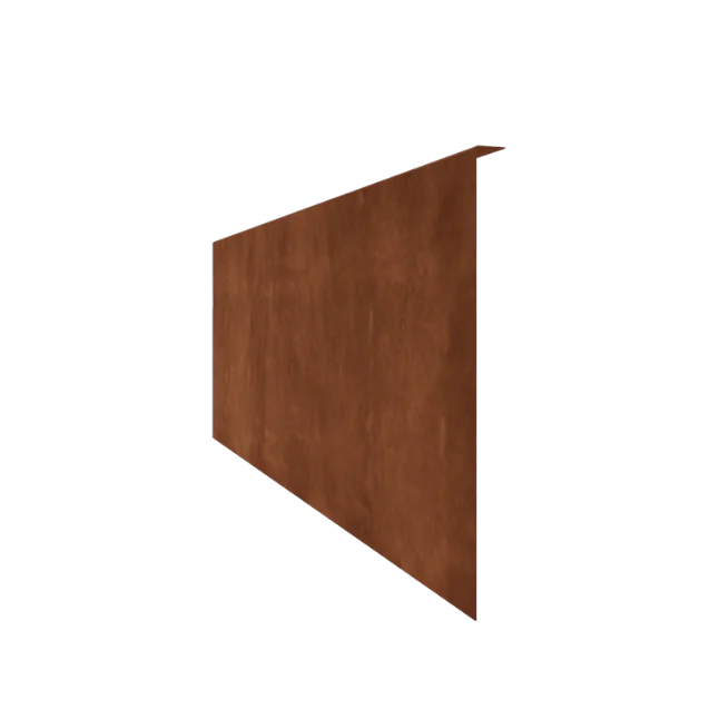 Corten steel lawn border edging - Bent edge - Height 45 cm - 240 cm