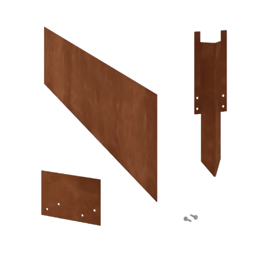 Corten steel lawn border edging - Straight - Height 25 cm - Complete set 24 meter