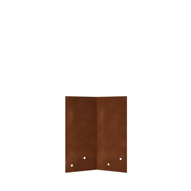 Corten steel joining plate - 45° - Height lawn border edging 22 / 25 cm