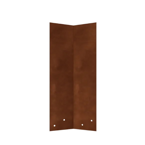 Corten steel joining plate - 45° - Height lawn border edging 45 cm