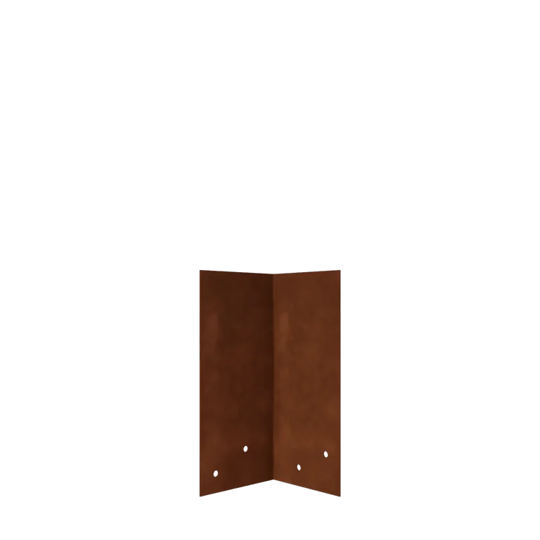 Corten steel joining plate - 90° - Height lawn border edging 22 / 25 cm