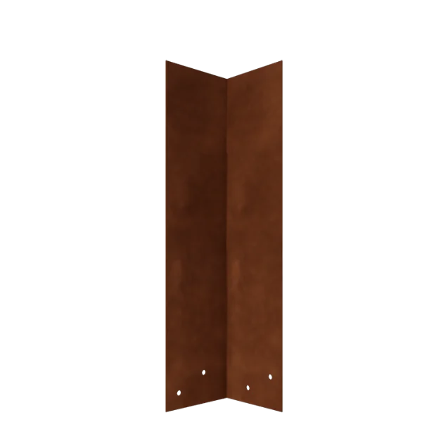 Corten steel joining plate - 90° - Height lawn border edging 45 cm