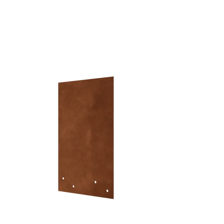 Corten steel joining plate - Straight - Height lawn border edging 34 / 37,5 cm