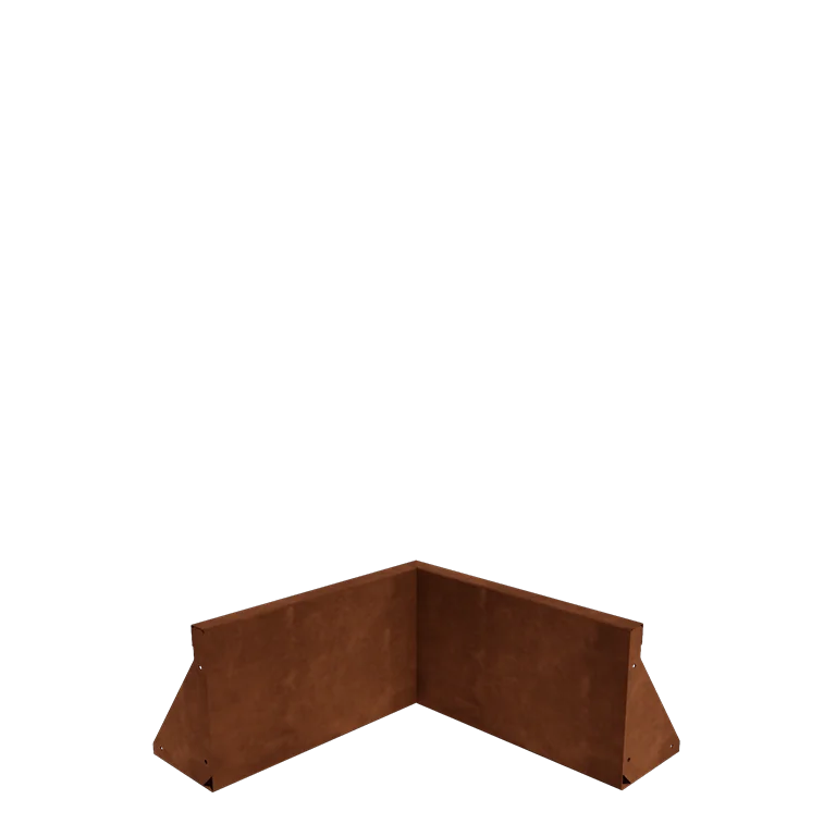 Corten steel retaining wall - Inner corner - 50 x 50 x 30 cm