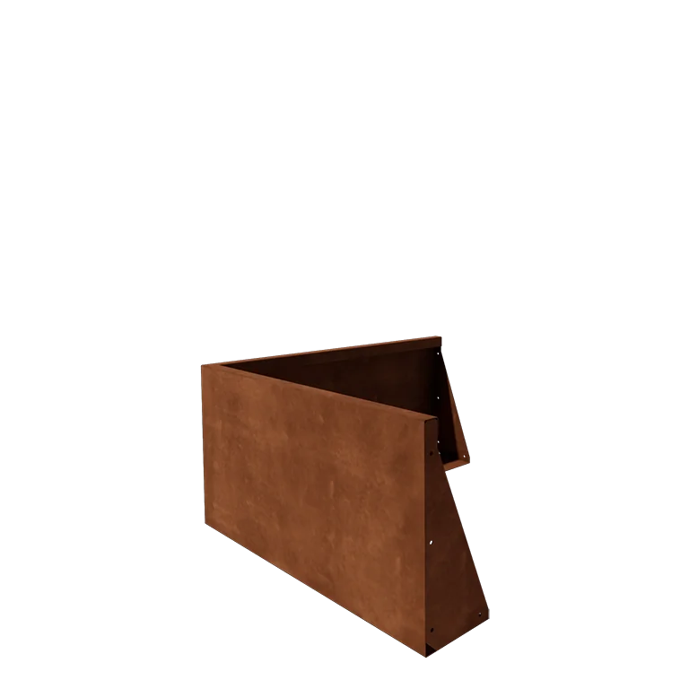 Corten steel retaining wall - Outer corner - 100 x 100 x 50 cm