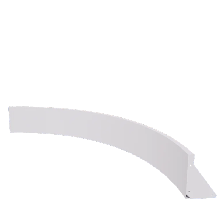 Steel retaining wall - Inner curve - 150 x 150 x 30 cm - RAL9005 matt (white)