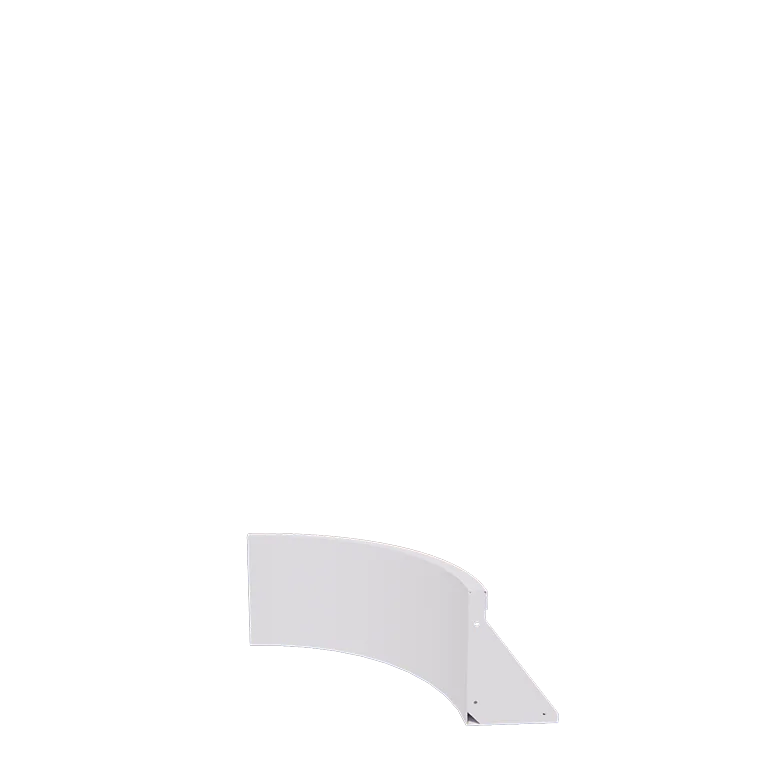 Steel retaining wall - Inner curve - 50 x 50 x 40 cm - RAL9005 matt (white)