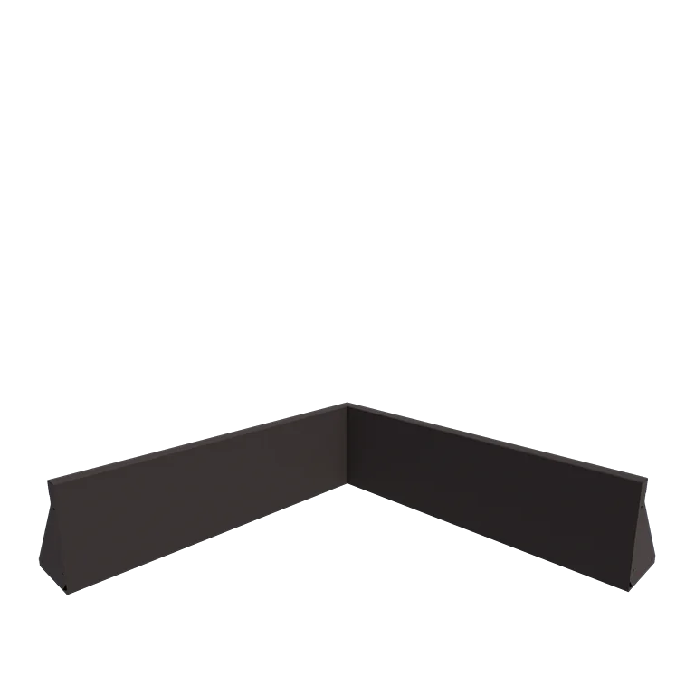 Steel retaining wall - Inner corner - 100 x 100 x 30 cm - Other RAL colour
