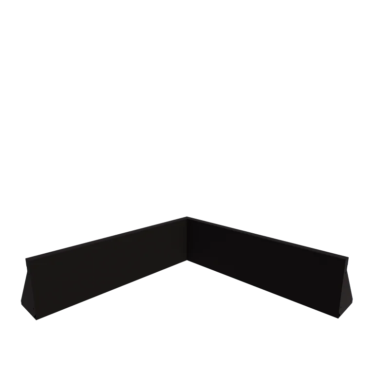 Steel retaining wall - Inner corner - 100 x 100 x 30 cm - RAL9005 matt (black)