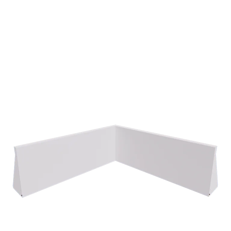 Steel retaining wall - Inner corner - 100 x 100 x 40 cm - RAL9005 matt (white)