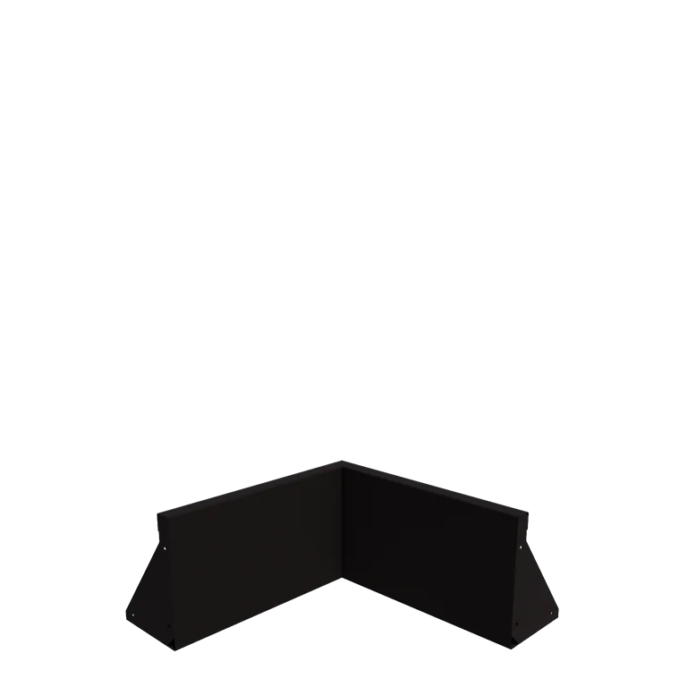 Steel retaining wall - Inner corner - 50 x 50 x 30 cm - RAL9005 matt (black)