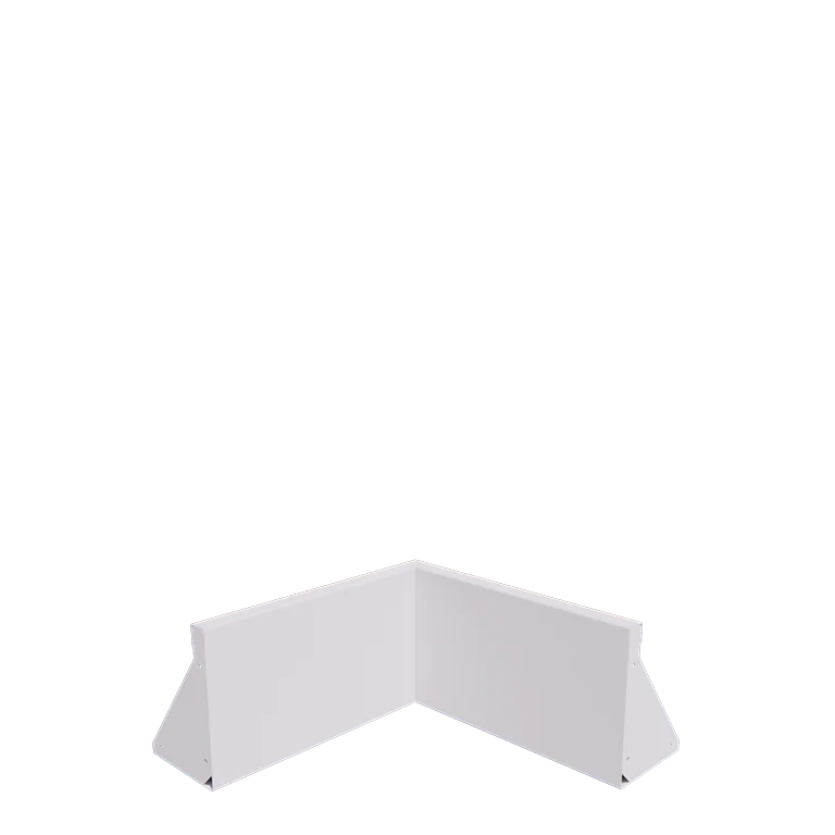 Steel retaining wall - Inner corner - 50 x 50 x 30 cm - RAL9005 matt (white)