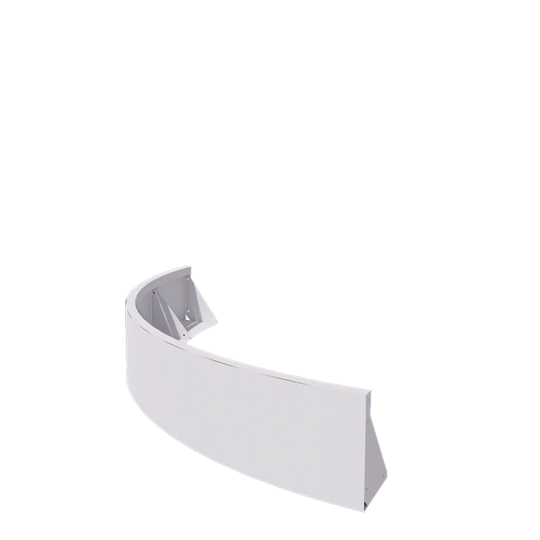 Steel retaining wall - Outer curve - 150 x 150 x 30 cm - RAL9005 matt (white)