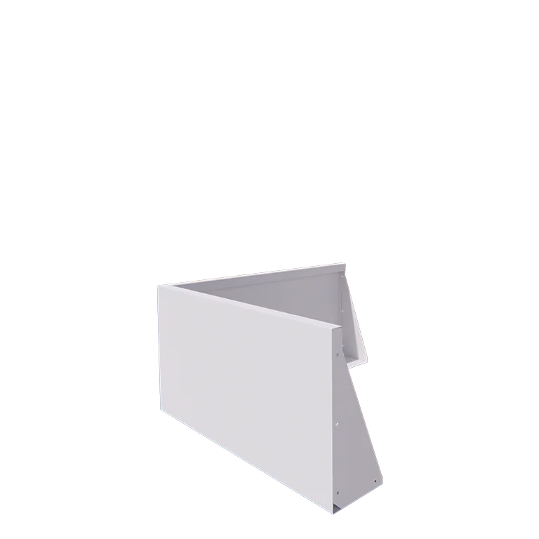 Steel retaining wall - Outer corner - 100 x 100 x 50 cm - RAL9005 matt (white)