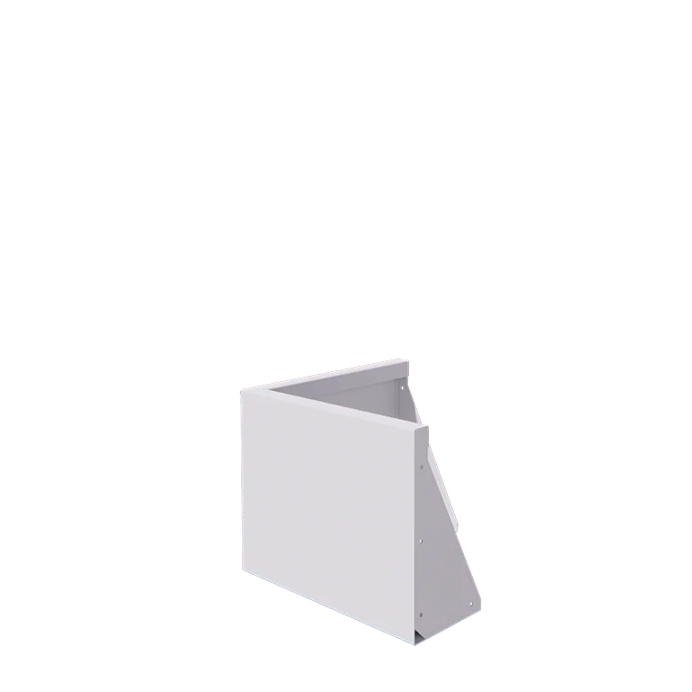 Steel retaining wall - Outer corner - 50 x 50 x 40 cm - RAL9005 matt (white)