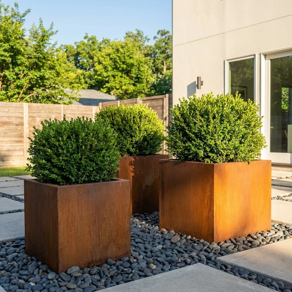 Corten steel planter - Square - 60 x 60 x 60 cm - With bottom plate