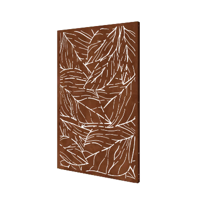 Corten steel garden panel - Leaves 1 - 120 x 6 x 190 cm