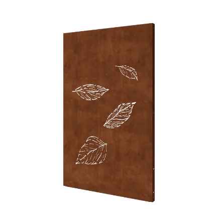 Corten steel garden panel - Leaves 3 - 120 x 6 x 190 cm