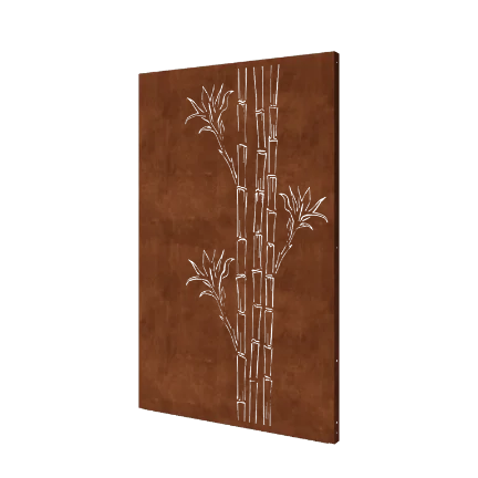 Corten steel garden panel - Bamboo - 120 x 6 x 190 cm