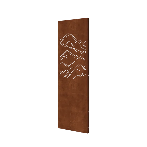Corten steel garden panel - Mountains 1 - 60 x 6 x 190 cm