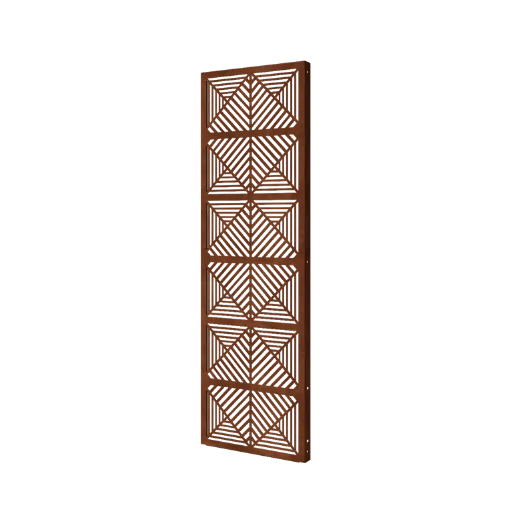 Corten steel garden panel - Lines 1 - 60 x 6 x 190 cm