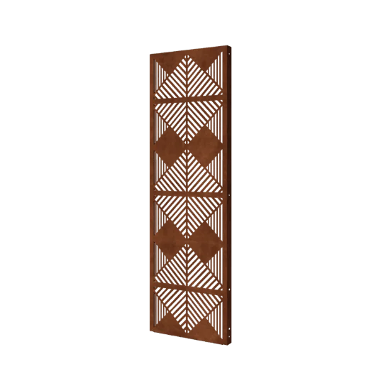 Corten steel garden panel - Lines 3 - 60 x 6 x 190 cm