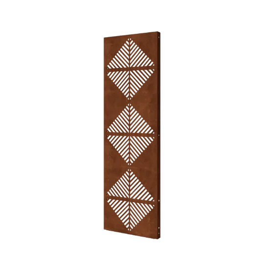 Corten steel garden panel - Lines 4 - 60 x 6 x 190 cm