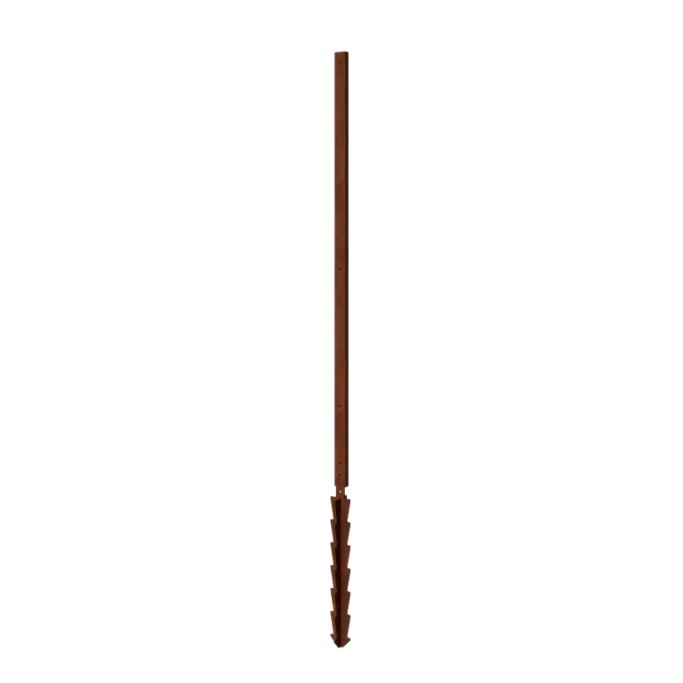 Corten steel post - Straight with support pin - 190 x 6 x 3 cm
