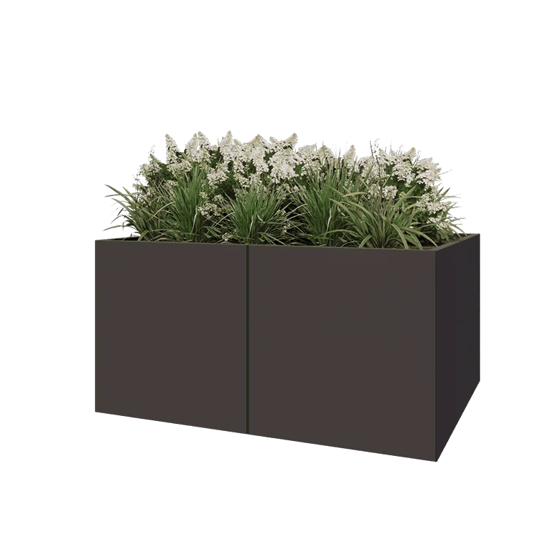 Steel planter XXL - Rectangle - 160 x 120 x 80 cm - RAL7016 matt (anthracite grey) - Without bottom plate