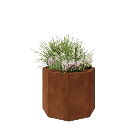 Corten steel planter - Octagon - 72,4 x 72,4 x 60 cm - Without bottom plate