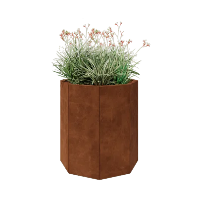 Corten steel planter - Octagon - 72,4 x 72,4 x 80 cm - Without bottom plate