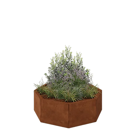 Corten steel planter - Octagon - 96,6 x 96,6 x 30 cm - Without bottom plate