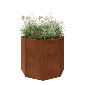 Corten steel planter - Octagon - 96,6 x 96,6 x 80 cm - Without bottom plate