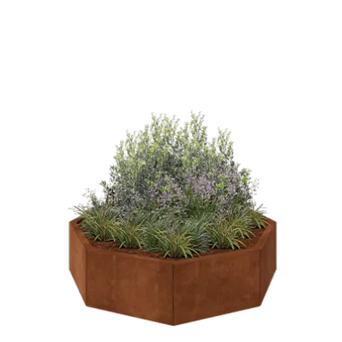 Corten steel planter - Octagon - 120,7 x 120,7 x 30 cm - Without bottom plate
