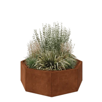 Corten steel planter - Octagon - 120,7 x 120,7 x 40 cm - Without bottom plate