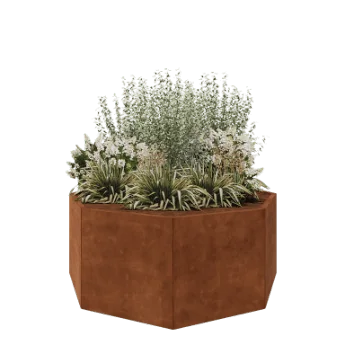 Corten steel planter - Octagon - 168,6 x 168,6 x 70 cm - Without bottom plate