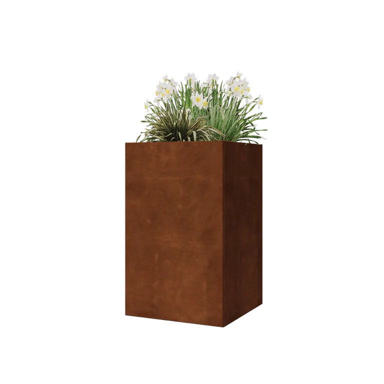 Corten steel planter - Square - 50 x 50 x 80 cm - Without bottom plate