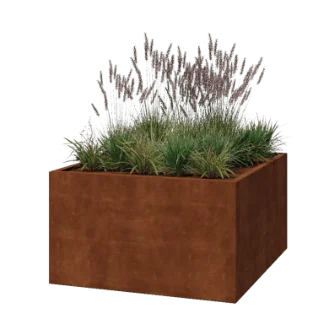 Corten steel planter - Square - 140 x 140 x 80 cm - Welded - With bottom plate