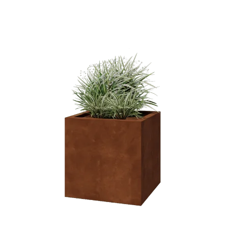 Corten steel planter - Square - 60 x 60 x 60 cm - Welded - With bottom plate