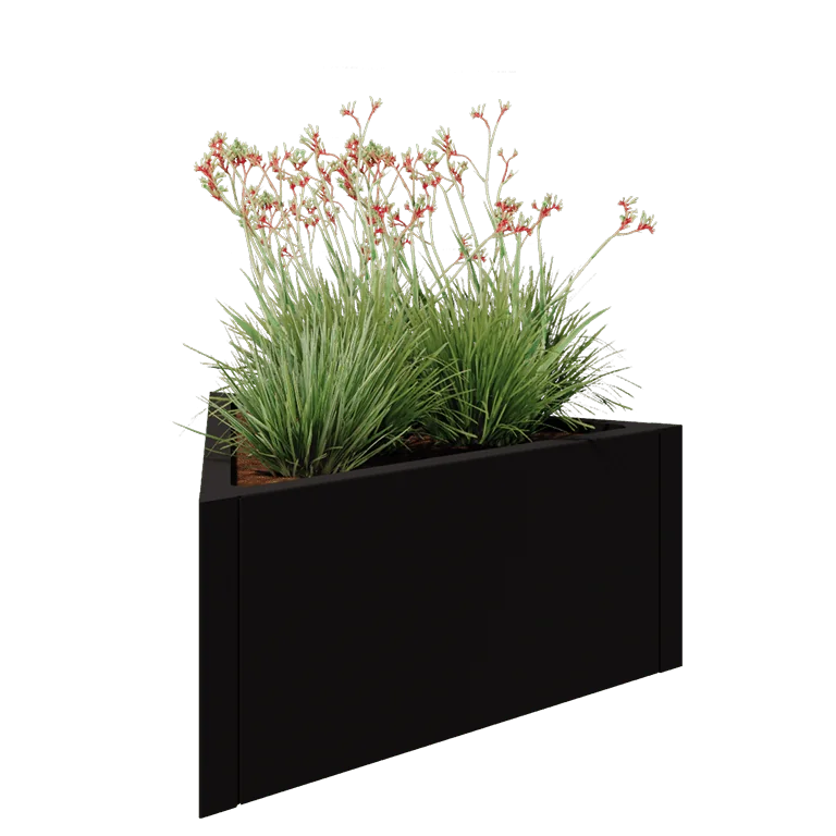 Steel planter - Triangle equilateral - 90,6 x 78,3 x 40 cm - RAL9005 matt (black) - Without bottom plate