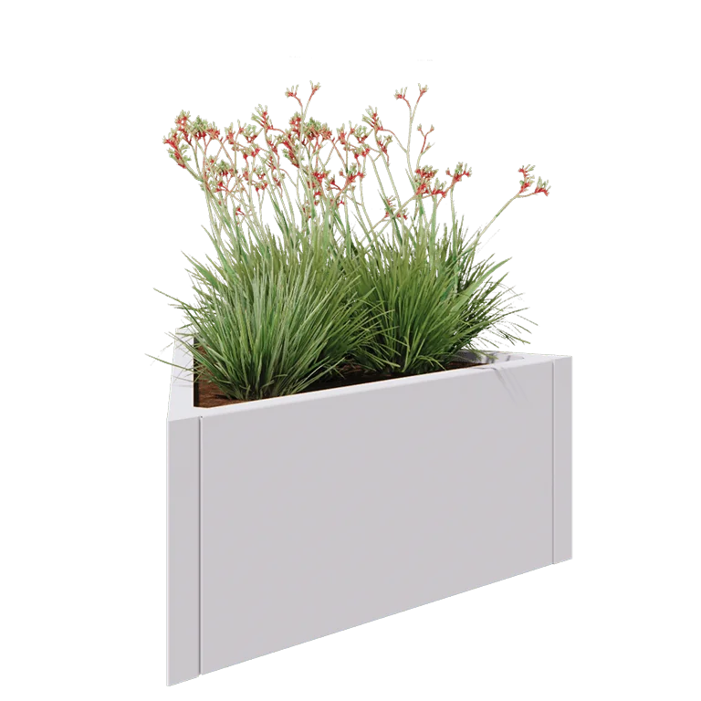Steel planter - Triangle equilateral - 90,6 x 78,3 x 40 cm - RAL9005 matt (white) - Without bottom plate