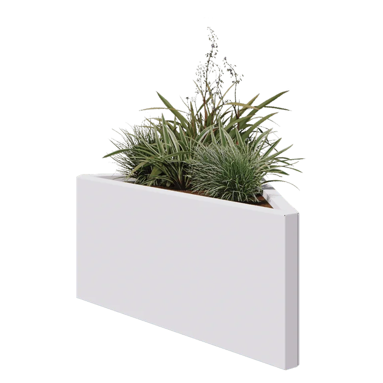 Steel planter - Triangle isosceles - 83,9 x 46,4 x 40 cm - RAL 9005 matt (white) - Without bottom plate