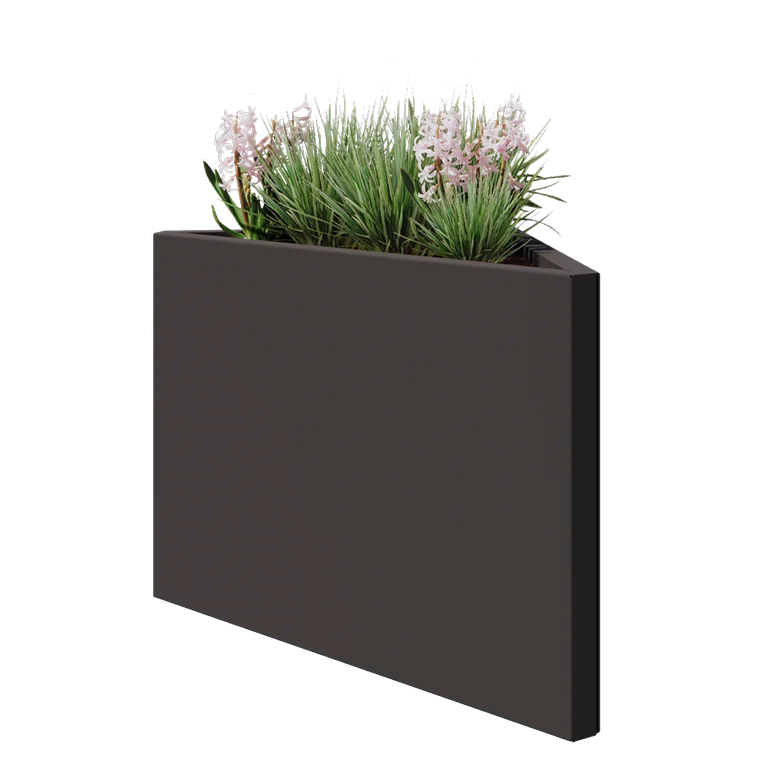 Steel planter - Triangle isosceles - 83,9 x 46,4 x 60 cm - RAL7016 matt (anthracite grey) - Without bottom plate