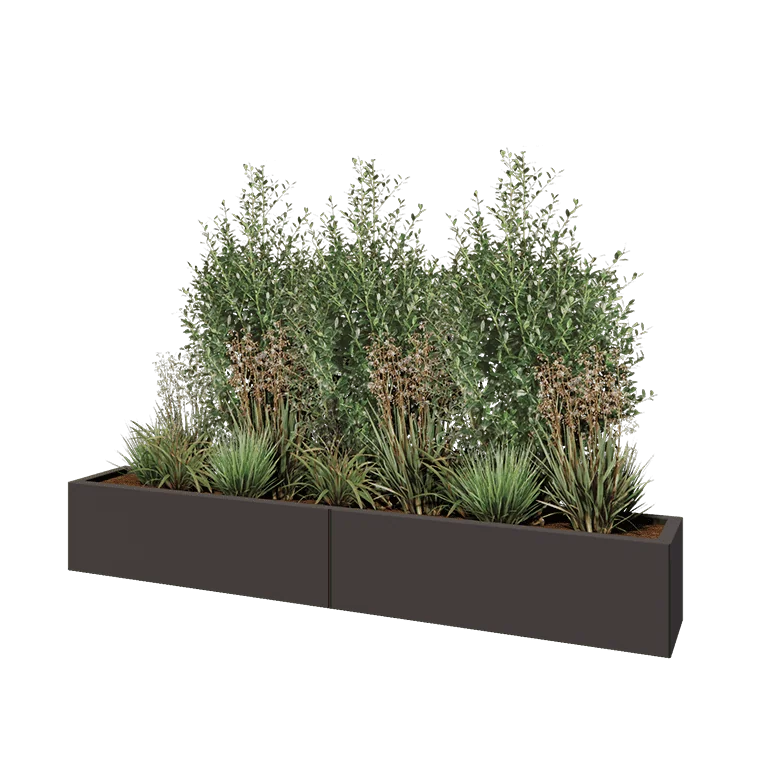 Steel planter XXL - Rectangle - 200 x 30 x 30 cm - Other RAL colour - Without bottom plate