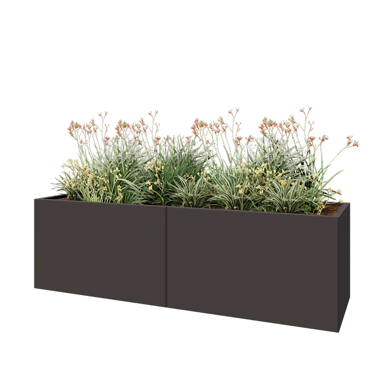 Steel planter XXL - Rectangle - 200 x 60 x 60 cm - Other RAL colour - Without bottom plate