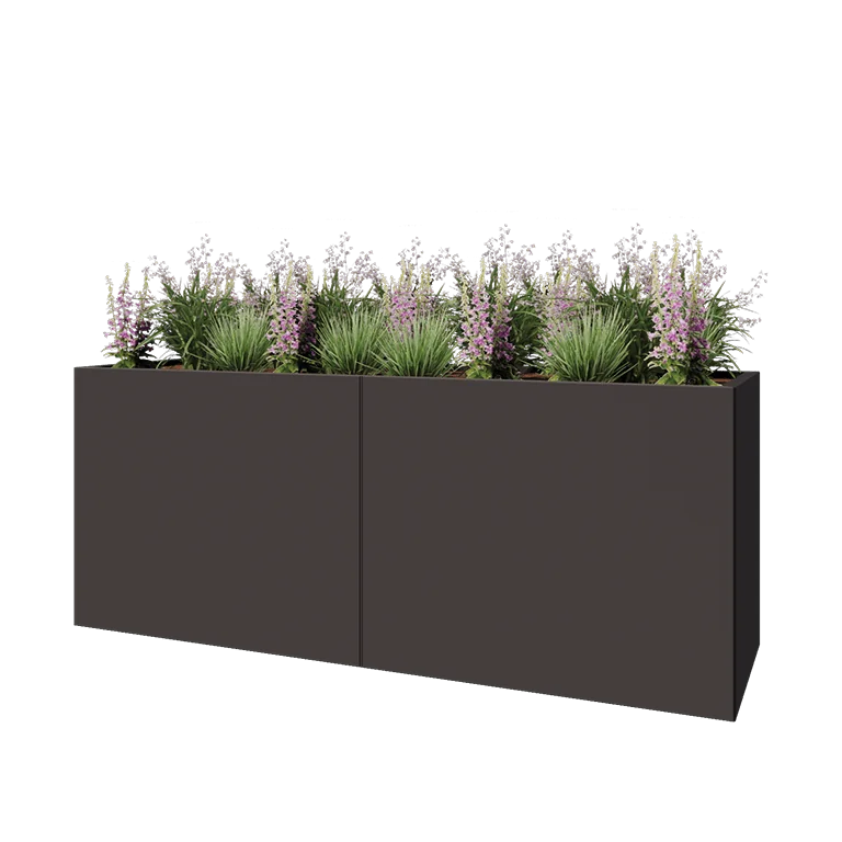 Steel planter XXL - Rectangle - 200 x 60 x 80 cm - Other RAL colour - Without bottom plate