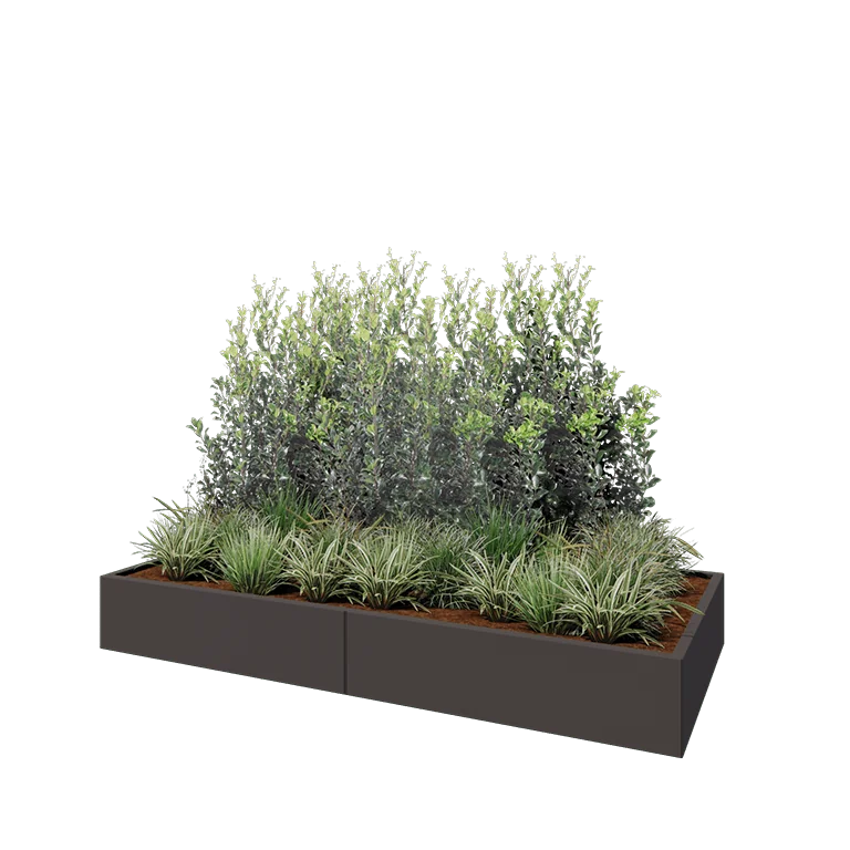 Steel planter XXL - Rectangle - 240 x 100 x 30 cm - RAL7016 matt (anthracite grey) - Without bottom plate