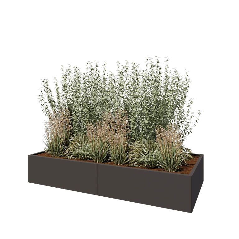 Steel planter XXL - Rectangle - 240 x 100 x 40 cm - RAL7016 matt (anthracite grey) - Without bottom plate